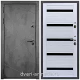 Дверь входная Армада Лофт ФЛ-291 Бетон тёмный / СБ-14 Сандал белый стекло черное