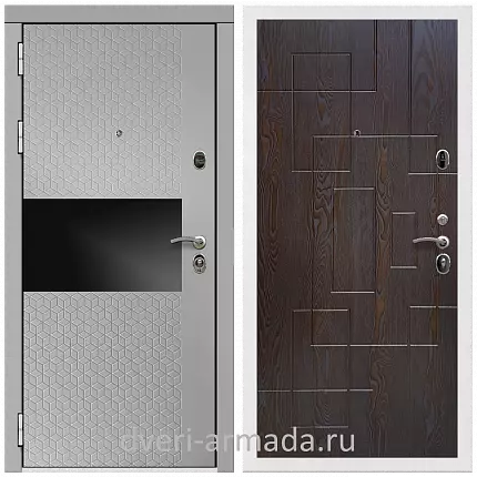 Дверь входная Армада Престиж Белая шагрень МДФ 16 мм Милк рикамо софт / ФЛ-57 Дуб шоколад